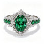 Celestial Emerald Botanical Vintage Ring
