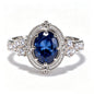 Celestial Royal Sapphire Art Deco Ring