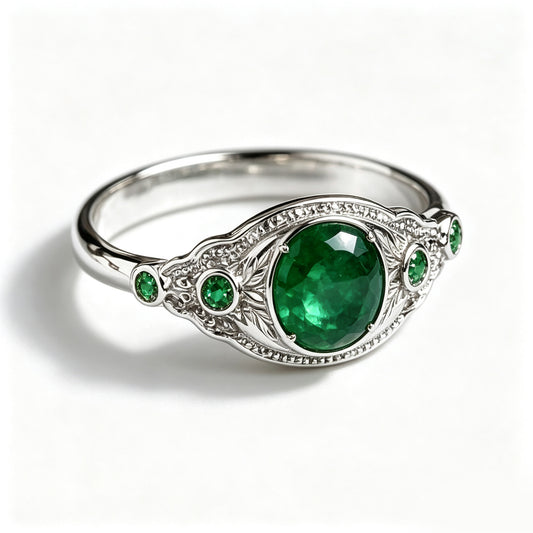Celestial Emerald Heritage Ring