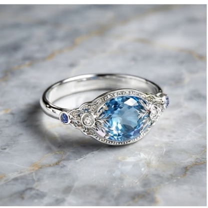 Celestial Azure Heritage Ring