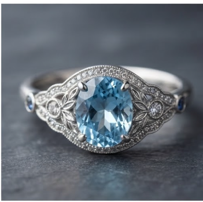 Celestial Azure Heritage Ring